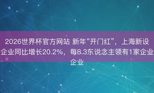2026世界杯官方网站 新年“开门红”，上海新设企业同比增长20.2%，每8.3东说念主领有1家企业