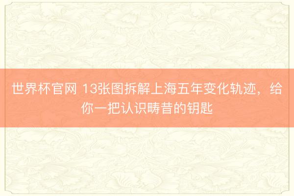 世界杯官网 13张图拆解上海五年变化轨迹，给你一把认识畴昔的钥匙