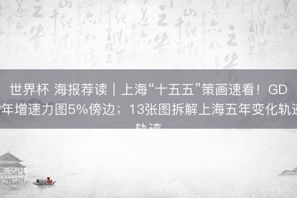 世界杯 海报荐读｜上海“十五五”策画速看！GDP年增速力图5%傍边；13张图拆解上海五年变化轨迹