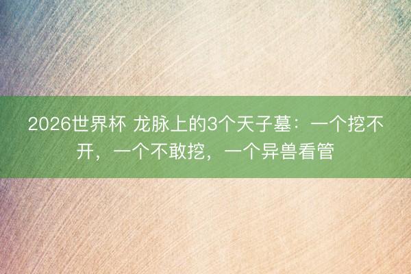 2026世界杯 龙脉上的3个天子墓：一个挖不开，一个不敢挖，一个异兽看管