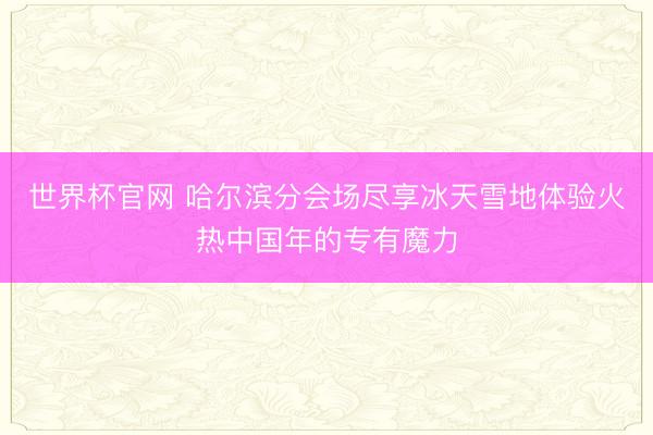 世界杯官网 哈尔滨分会场尽享冰天雪地体验火热中国年的专有魔力