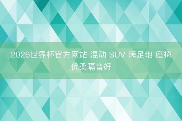 2026世界杯官方网站 混动 SUV 满足地 座椅优柔隔音好