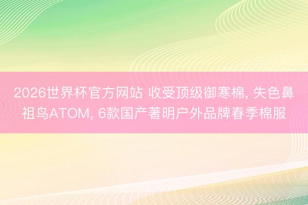 2026世界杯官方网站 收受顶级御寒棉, 失色鼻祖鸟ATOM, 6款国产著明户外品牌春季棉服