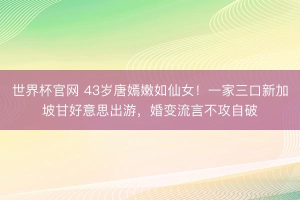世界杯官网 43岁唐嫣嫩如仙女！一家三口新加坡甘好意思出游，婚变流言不攻自破