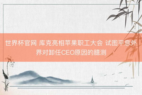 世界杯官网 库克亮相苹果职工大会 试图平息外界对卸任CEO原因的臆测
