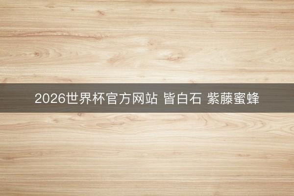 2026世界杯官方网站 皆白石 紫藤蜜蜂