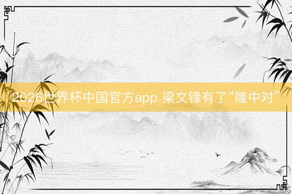 2026世界杯中国官方app 梁文锋有了“隆中对”