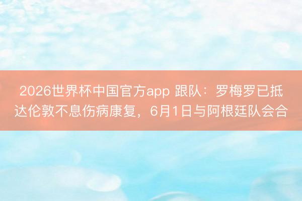 2026世界杯中国官方app 跟队：罗梅罗已抵达伦敦不息伤病康复，6月1日与阿根廷队会合