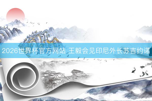 2026世界杯官方网站 王毅会见印尼外长苏吉约诺